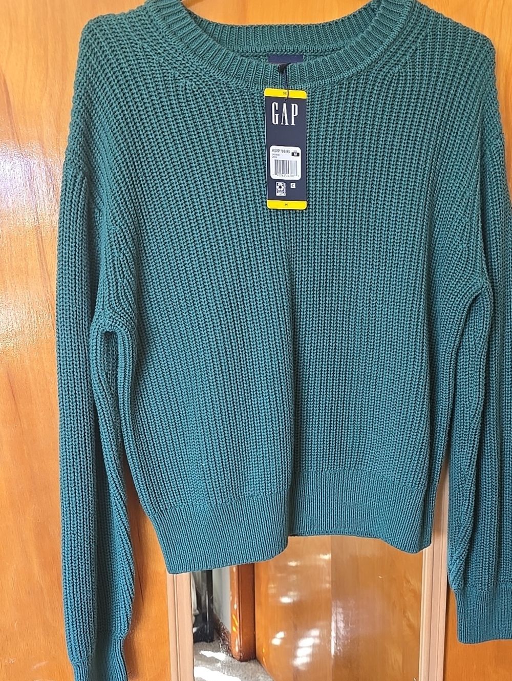 Gap Crew Neck Knit Sweater in Green Size Medium NWT